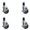 Service Caster 4'' SS Thermoplastic Rubber Swivel 1-5/8'' Expanding Stem Caster Set with Brake, 4PK SCC-SSEX20S414-TPRB-TLB-158-4 - alternate 1